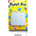 Solid white birthday candles, 24 candles in a blister card